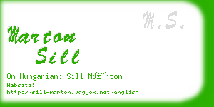 marton sill business card